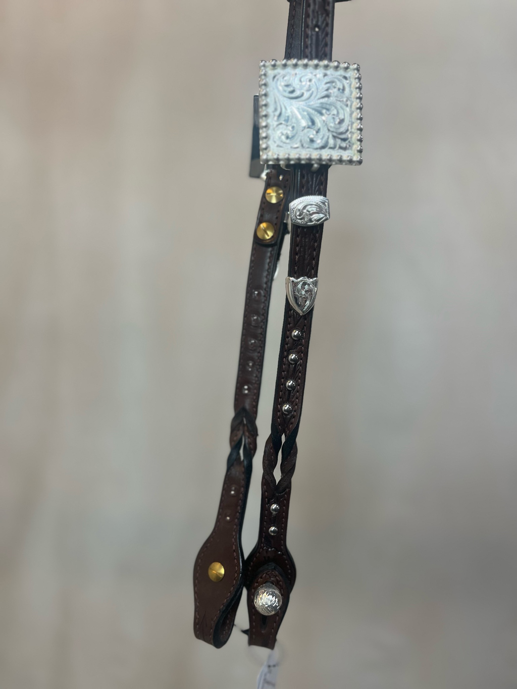 Sterling Overlay Twisted Headstall #36
