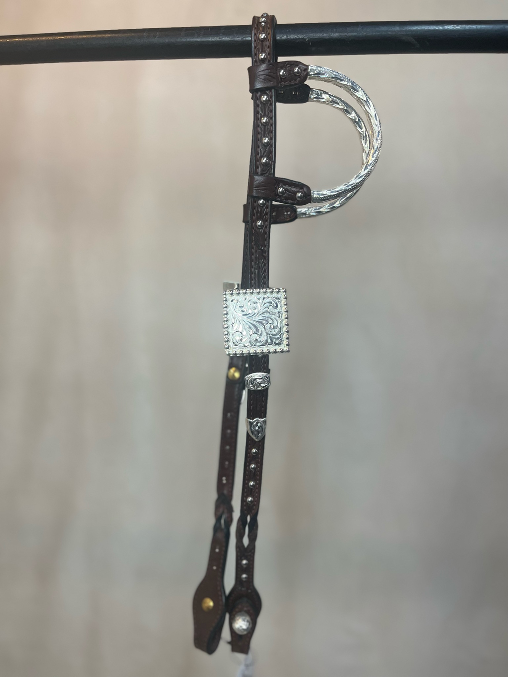 Sterling Overlay Twisted Headstall #36
