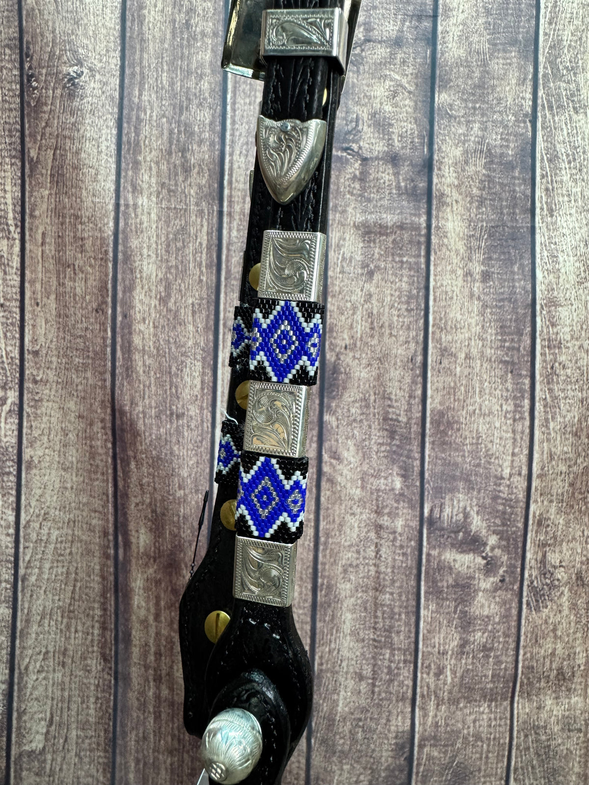 Beaded Sterling Overlay Headstall #34